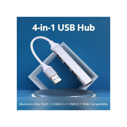 Aluminium Shell Portable 4 Ports USB 3.0 Adapter