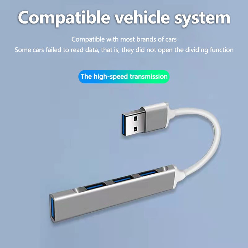 Aluminium Shell Portable 4 Ports USB 3.0 Adapter