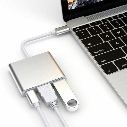 3 In 1 USB 3.1 Type C To HDMI USB 3.0 HUB Adapter