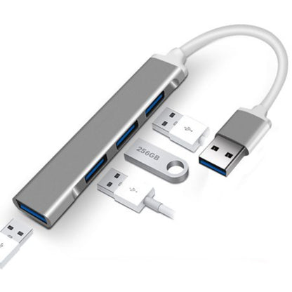 Aluminium Shell Portable 4 Ports USB 3.0 Adapter